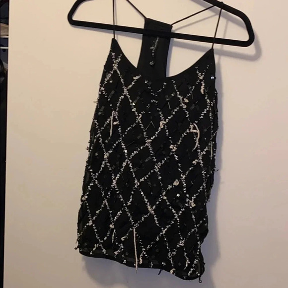 W118 Walter baker black sequin sheer cami - Picture 11 of 14